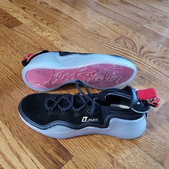 Christian Louboutin Black Sneakers Red Soles - Picture 1 of 9